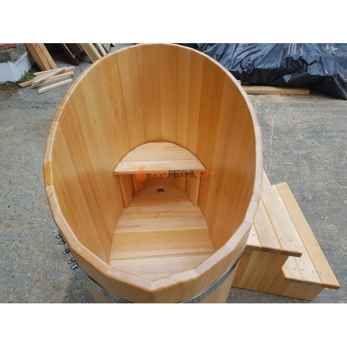 Купель овальная НКЗ из кедра, 95x69x105 см / 25 мм