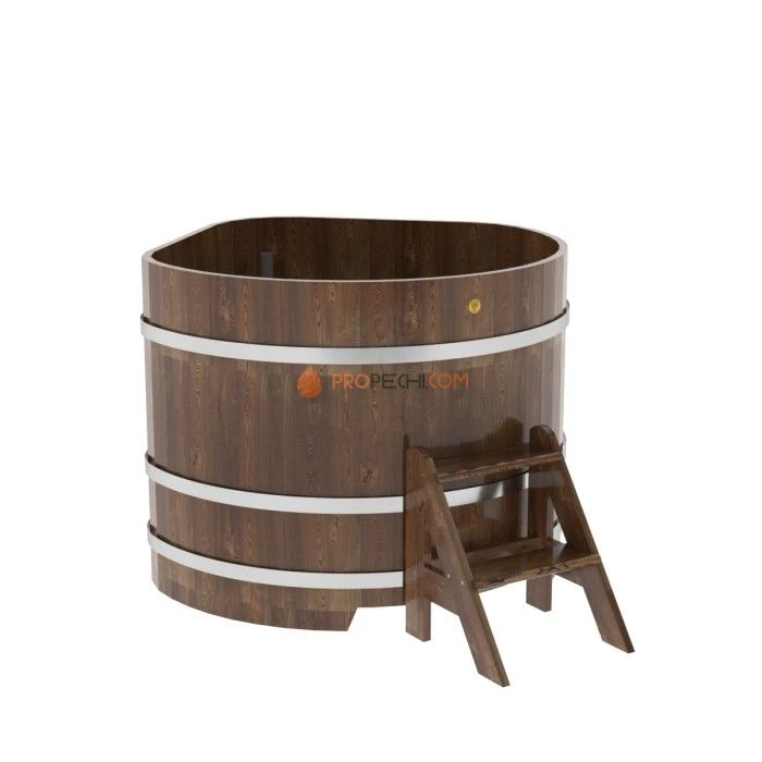 Купель BentWood угловая из сращенных ламелей мореной лиственницы 1,19х1,19