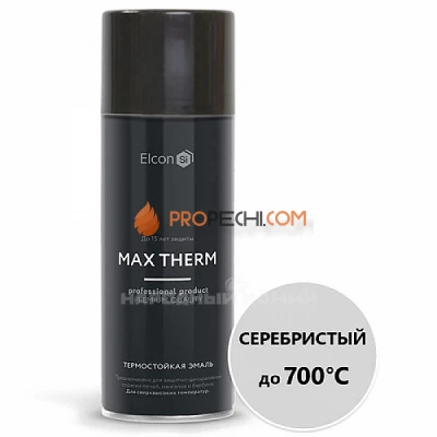 Elcon Эмаль термостойкая +600 серебристо-серая, 520 мл. аэрозоль