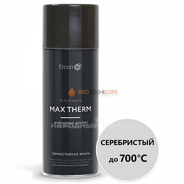 Elcon Эмаль термостойкая +600 серебристо-серая, 520 мл. аэрозоль