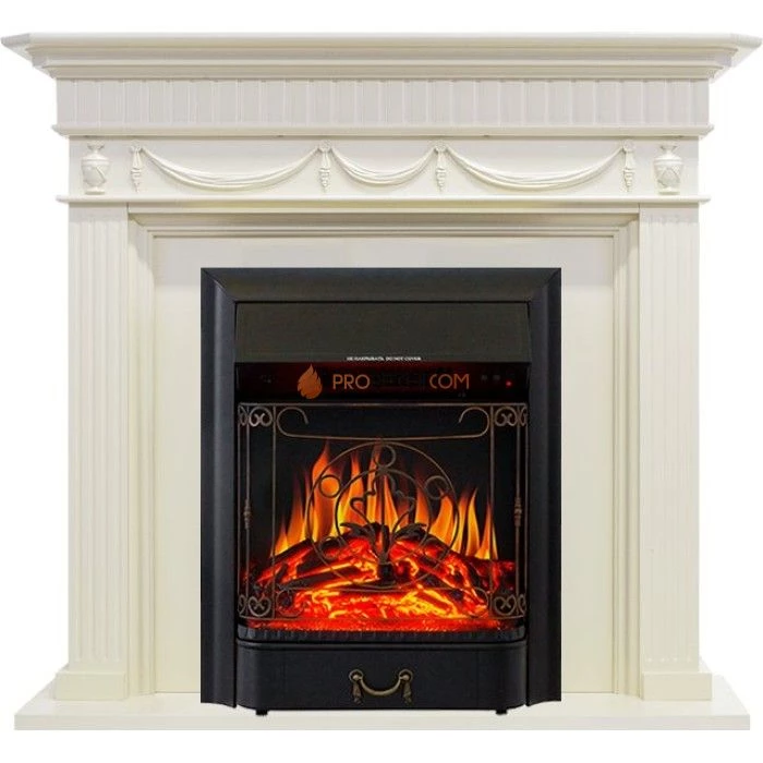 Каминокомплект Royal Flame Corfu - Слоновая кость с очагом Majestic FX Black