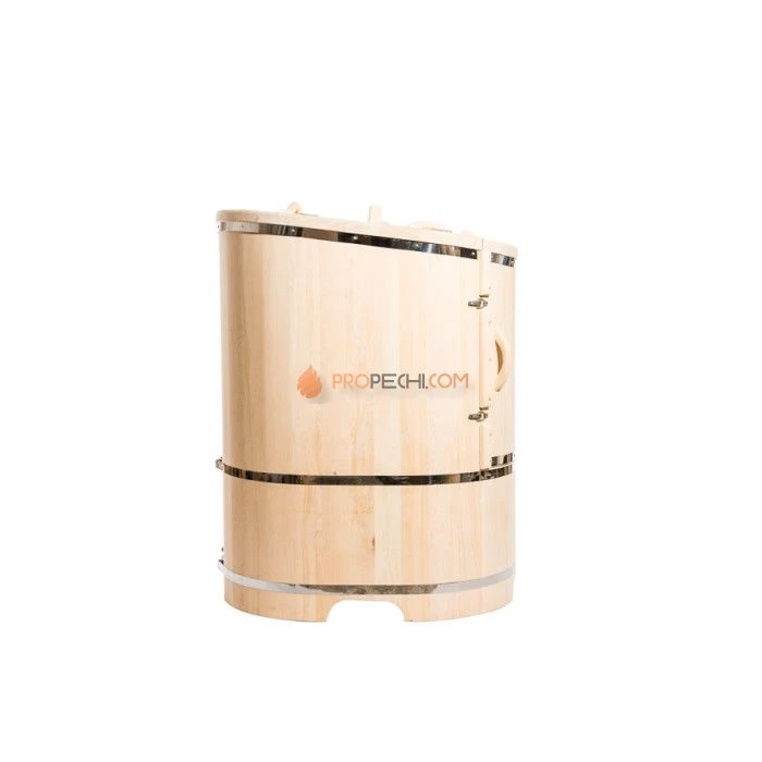 Фитобочка овальная НКЗ PREMIUM из кедра, со скошенной крышкой, 130x78x100 см / 25 мм