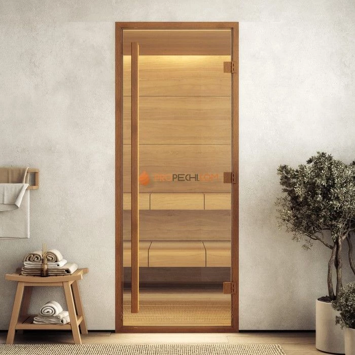 Дверь для хамама DoorWood АРТ Wood 13 Прозрачное, 1900x800 мм