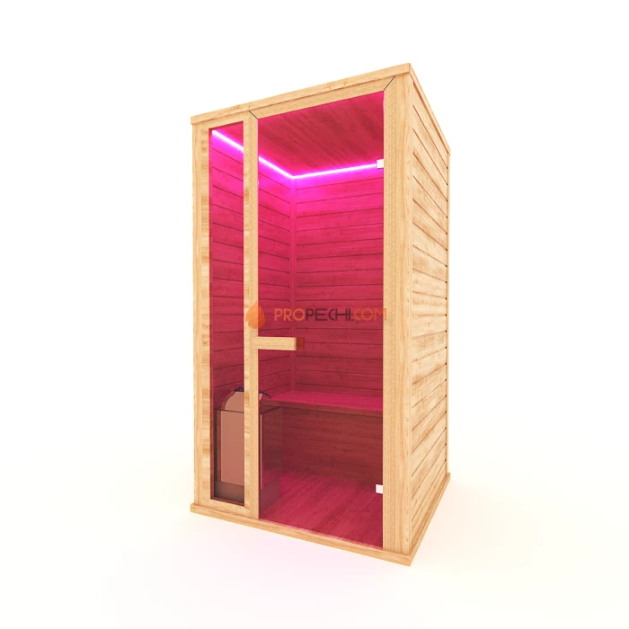 Финская сауна НКЗ 1-местная прямая 95x120x200 см, вход со стороны 120 см
