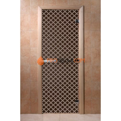 Дверь для бани DoorWood с рисунком Мираж Черный жемчуг, 2000x800 мм