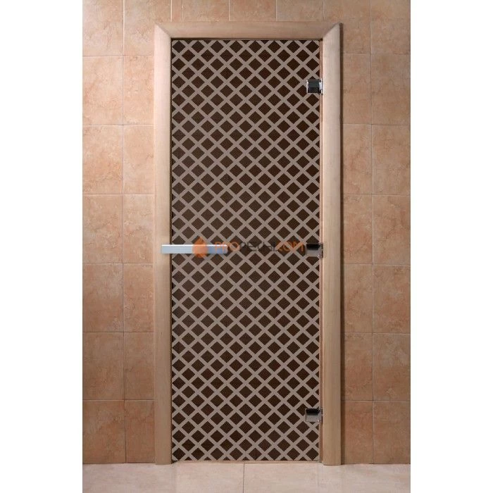 Дверь для бани DoorWood с рисунком Мираж Черный жемчуг, 2000x800 мм
