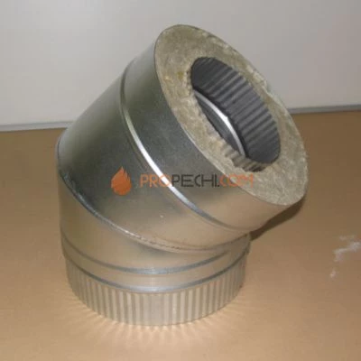 Отвод 45гр. D=250\350 Sвнутр.=1.0 aisi 321-оцинк. ФлюГранд