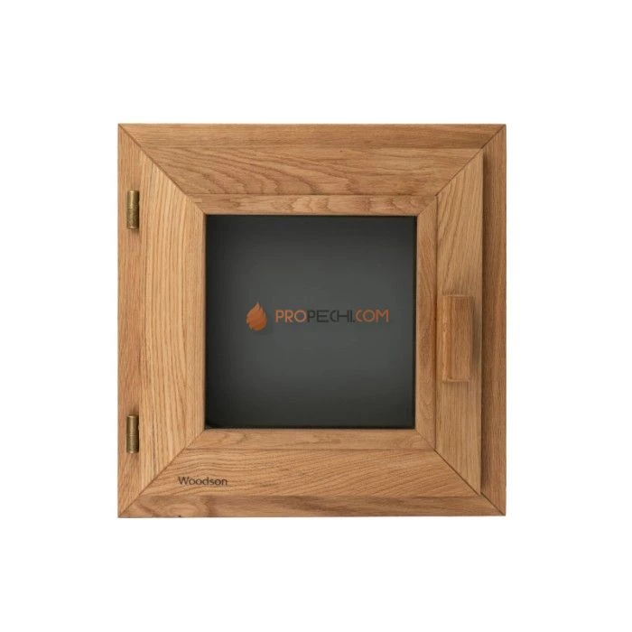Окно Woodson PRO 50x50, стекло GREY дуб, левое