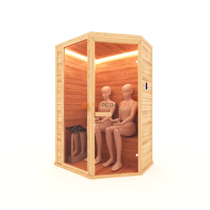 Финская сауна НКЗ 2-местная угловая 110x135x200 см