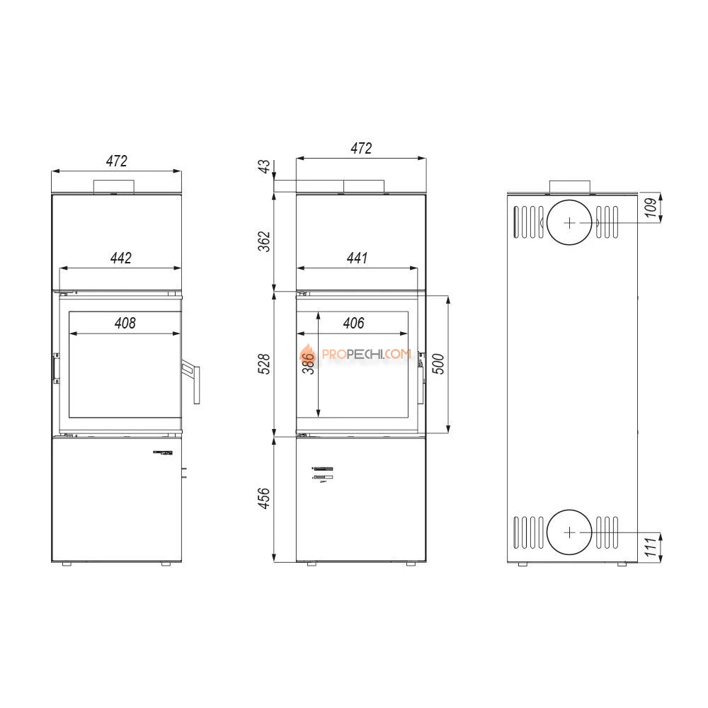 Печь-камин Defro Home Quadroom