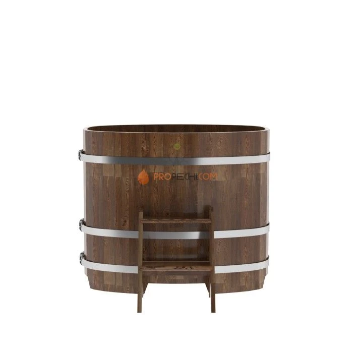 Купель BentWood овальная из сращенных ламелей мореной лиственницы 0,76х1,16