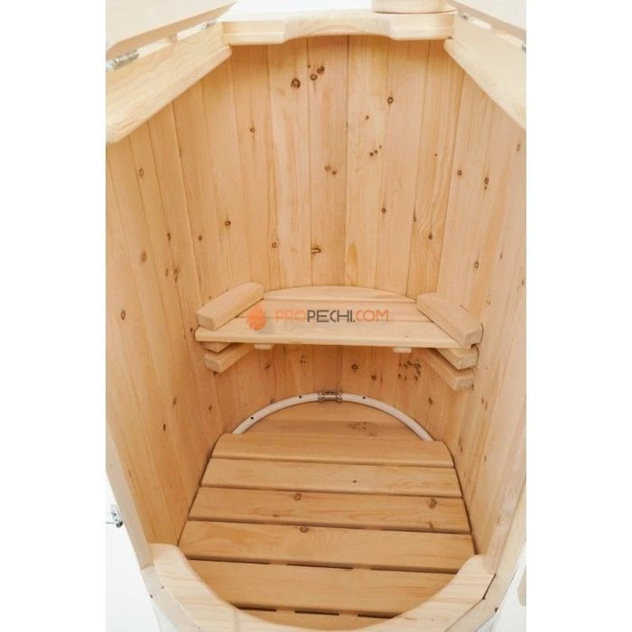 Фитобочка овальная НКЗ STANDARD из кедра, (ШИП-ПАЗ) со скошенной крышкой, 130x78x100 см / 40 мм