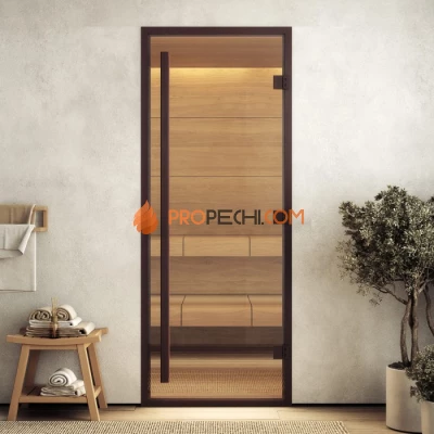 Дверь для хамама DoorWood АРТ Wood 47 Сатин, 2100x900 мм