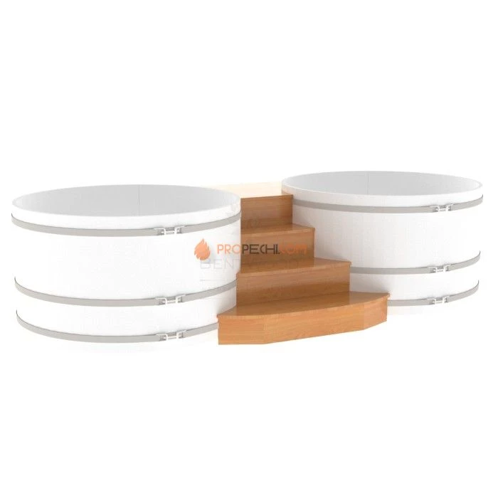 Подиум BentWood на 2 купели D 1,8 из натуральной лиственницы