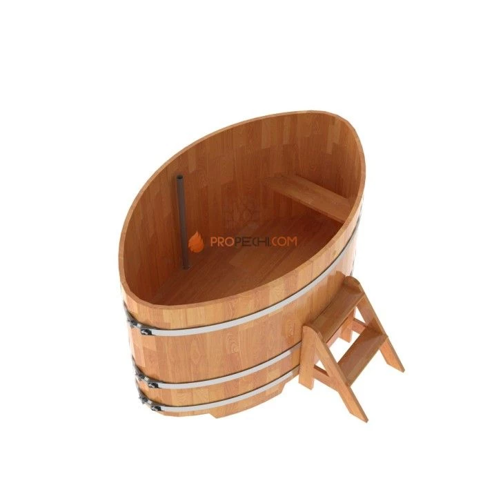 Купель BentWood овальная из сращенных ламелей натуральной лиственницы 1,15х1,83