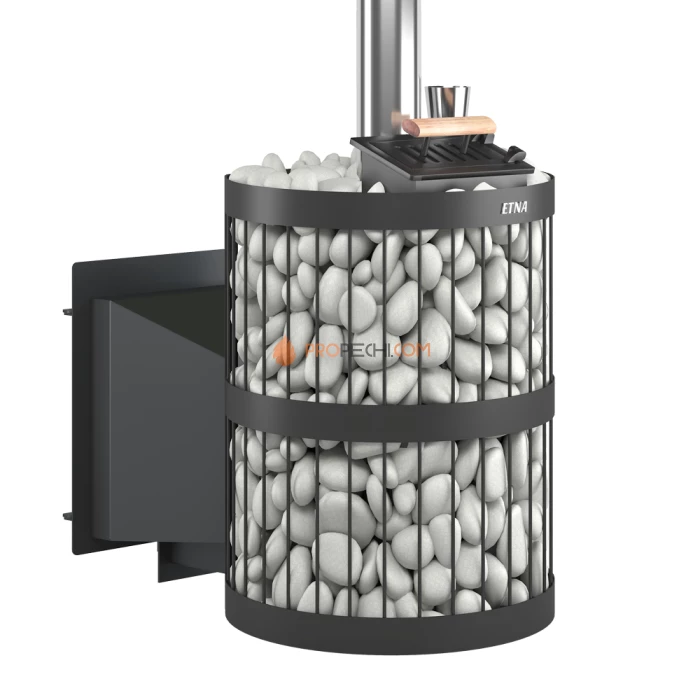 Печь для бани ЭТНА 18 (Панорама)  Закрытая каменка