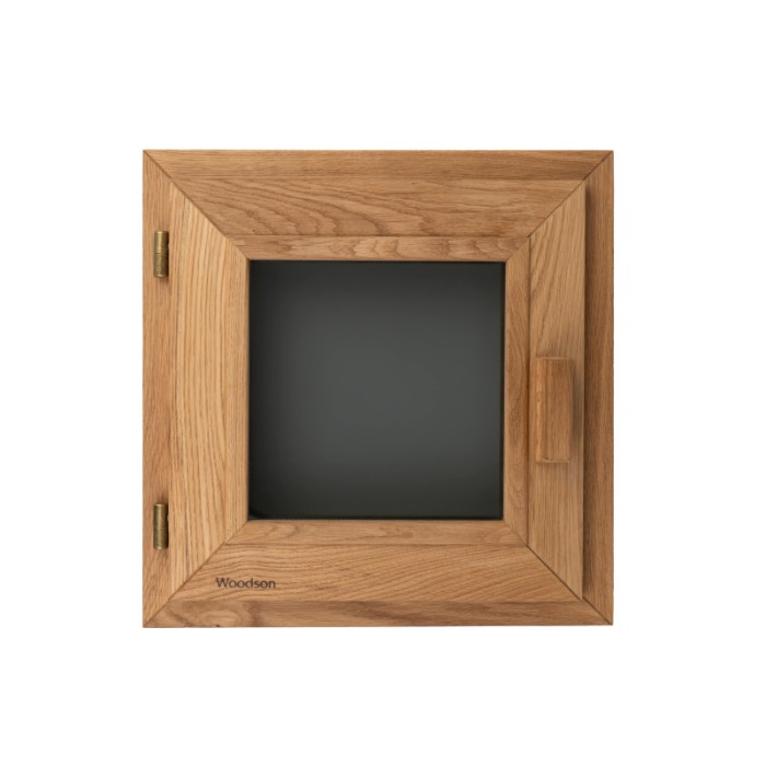 Окно Woodson PRO 50x50, стекло GREY дуб, левое