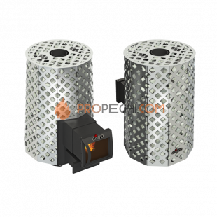 Дровяная банная печь Grill’D Violet Steel Romb Long Pro (Камень колотый, 100 кг)