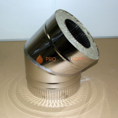 Отвод 45гр. D=180\280 Sвнутр.=1.0 aisi 321-нерж. ФлюГранд