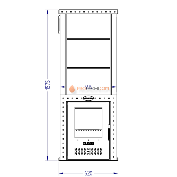 Газовая печь для бани Klover RT 35-RV 310S ( Талькомагнезит Скала, прямые углы )