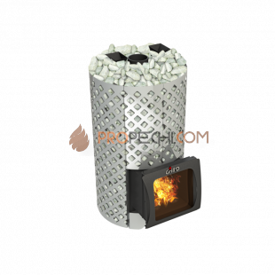 Дровяная банная печь Grill’D Violet World Steel Romb Short Window Max Pro