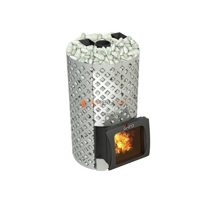Дровяная банная печь Grill’D Violet World Steel Romb Short Window Max Pro