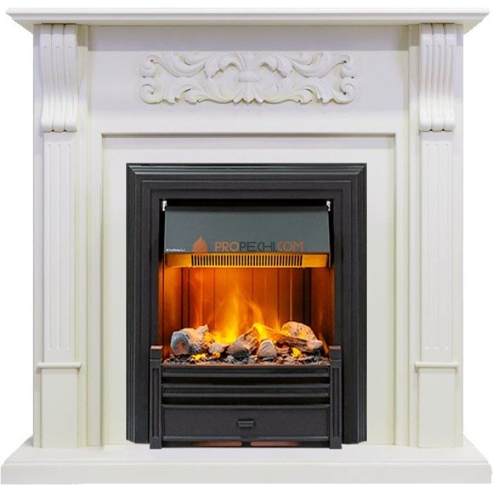 Каминокомплект Dimplex Venice - Фактурный белый с очагом Brookline Black
