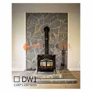 Стекло напольное под печь DoorWood DW1 Сатин 1100x1100 h=6