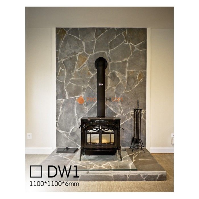 Стекло напольное под печь DoorWood DW1 Прозрачное 1100x1100 h=6