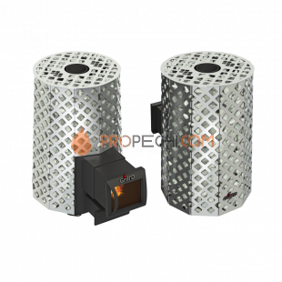 Дровяная печь для бани Grill’D Violet Steel Romb Long (Камень колотый 100 кг)