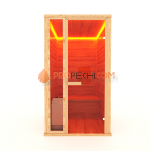Финская сауна НКЗ 1-местная прямая 95x120x200 см, вход со стороны 120 см