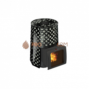 Дровяная банная печь Grill’D Violet Romb Short Window Max Pro (Камень колотый, 100 кг)