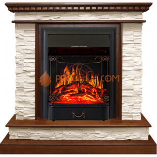 Каминокомплект Royal Flame Calgary - Дуб / Сланец белый с очагом Majestic FX Black