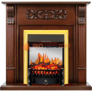 Каминокомплект Royal Flame Venice - Махагон коричневый антик с очагом Fobos FX M Brass