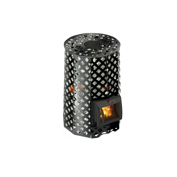 Дровяная банная печь Grill’D Violet Romb Short Pro (Камень колотый, 100 кг)