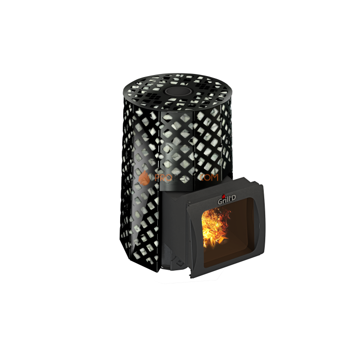 Дровяная печь для бани Grill’D Violet Romb Short Window Max (Камень колотый 100 кг)