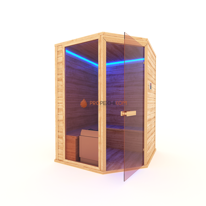 Финская сауна НКЗ 5-местная угловая 180x180x200 см
