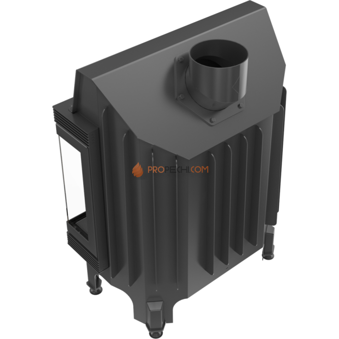 Каминная топка стальная Kratki Blanka 670/570/P/BS (угловое стекло справа) (12 кВт)