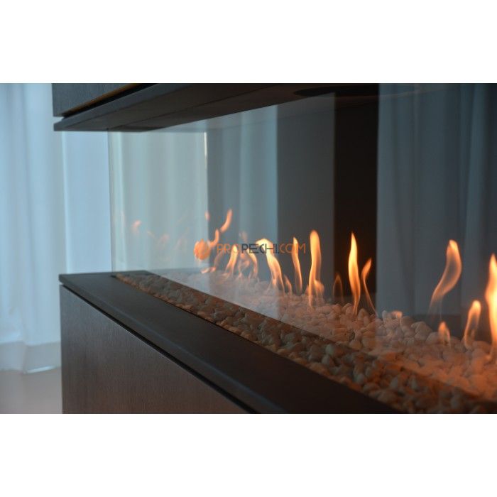 Газовая топка Vero Design Gala Угловая левая (1000x400 мм) D130/200 мм, горелка Line burner
