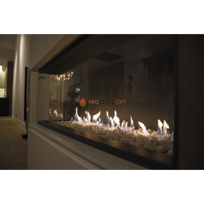 Газовая топка Vero Design Gala Угловая левая (1000x400 мм) D130/200 мм, горелка Line burner