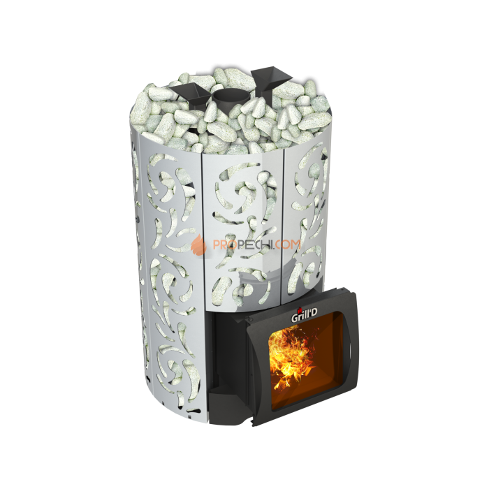 Дровяная банная печь Grill’D Violet World Steel Short Window Max Pro