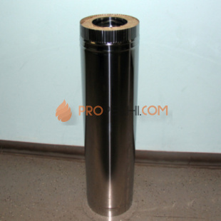 Дымоходная труба D=100\200 Sвнутр.=0.5 L=250мм нерж.-оцинк. ФлюГранд