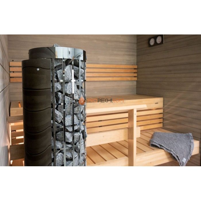 Электрическая печь Harvia Cilindro PC66 Black Steel (со встроенным пультом)
