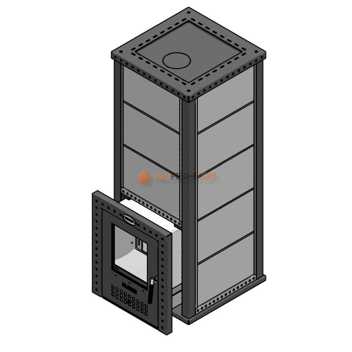 Газовая печь для бани Klover RT 50-RV 310S ( Талькомагнезит Радиатор )