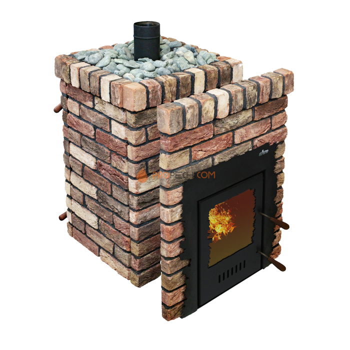 Дровяная банная печь Grill’D Retro Long (Камень колотый 20 кг)