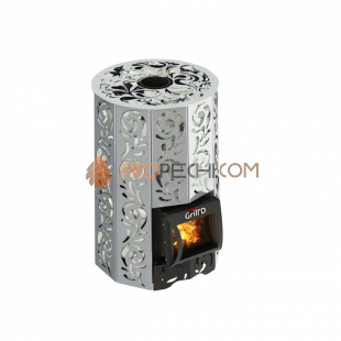 Дровяная банная печь Grill’D Violet Steel Short Pro (Камень колотый, 100 кг)