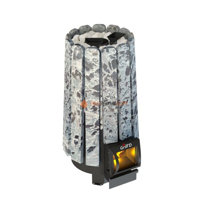 Дровяная банная печь Grill’D Cometa 180 Vega Short Stone Pro (Серпентинит)