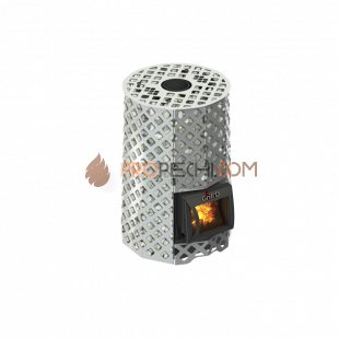 Дровяная печь для бани Grill’D Violet Steel Romb Short (Камень колотый 100 кг)