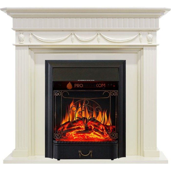 Каминокомплект Royal Flame Corfu - Слоновая кость с очагом Majestic FX Black