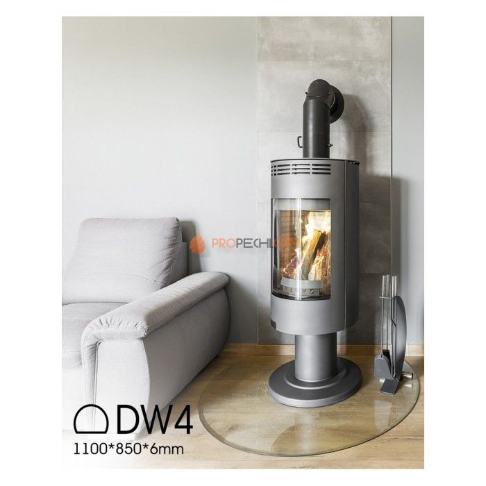 Стекло напольное под печь DoorWood DW4 Сатин 1100x850 h=6